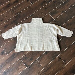 Eskandar Ivory Knit Turtleneck Sweater